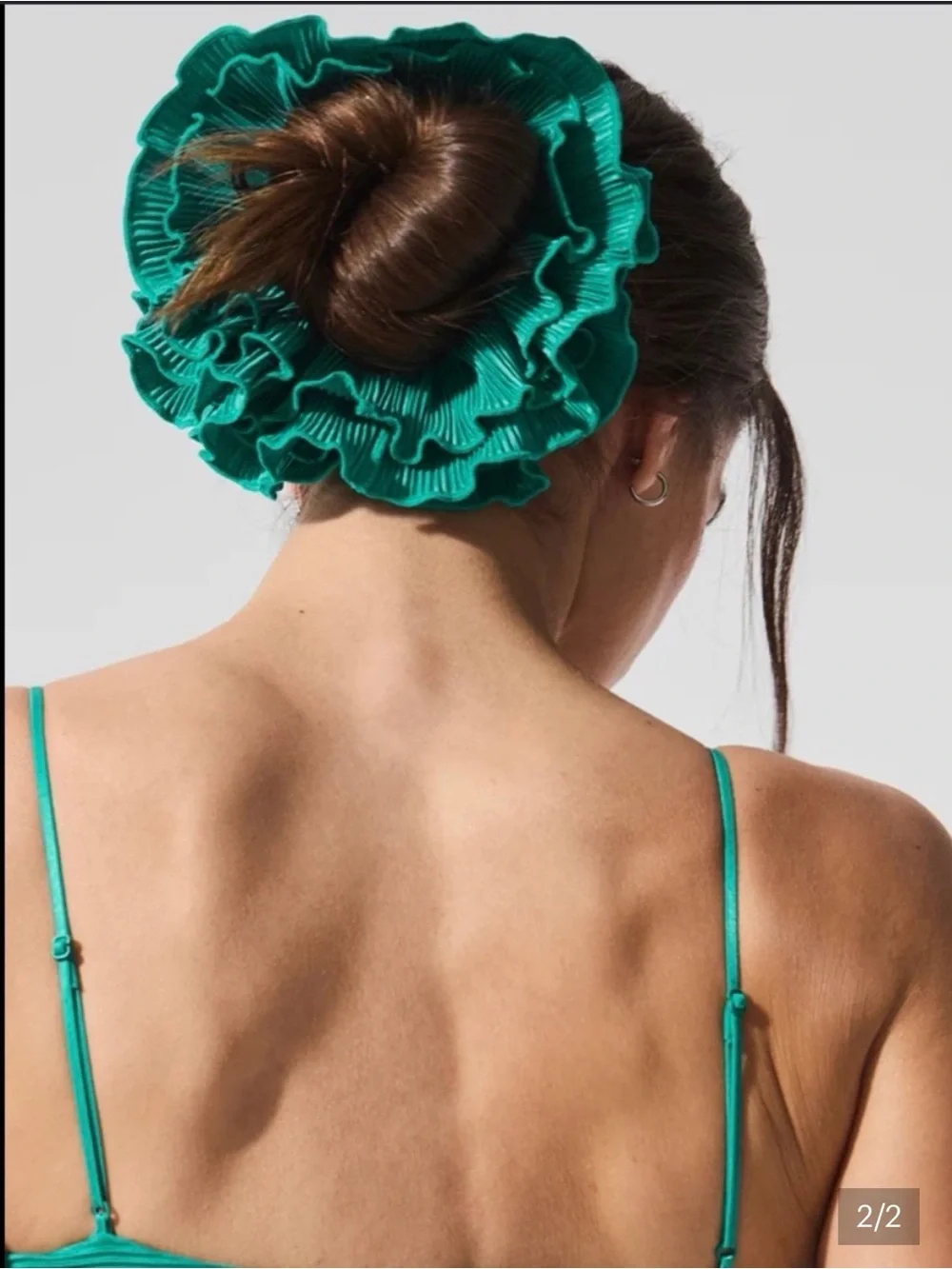 ALO Yoga Teal Ruffled Scrunchie